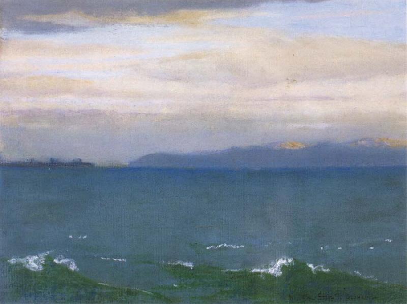 William Stott of Oldham Seascape with Distant Mountains oil painting picture